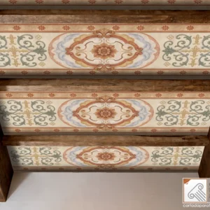 Affreso Digitale su Carta da Parati per Soffitti con Travi a Vista