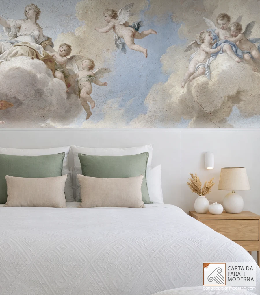 Affresco Digitale su Carta da Parati “Venere tra le Nuvole” per Camera da Letto