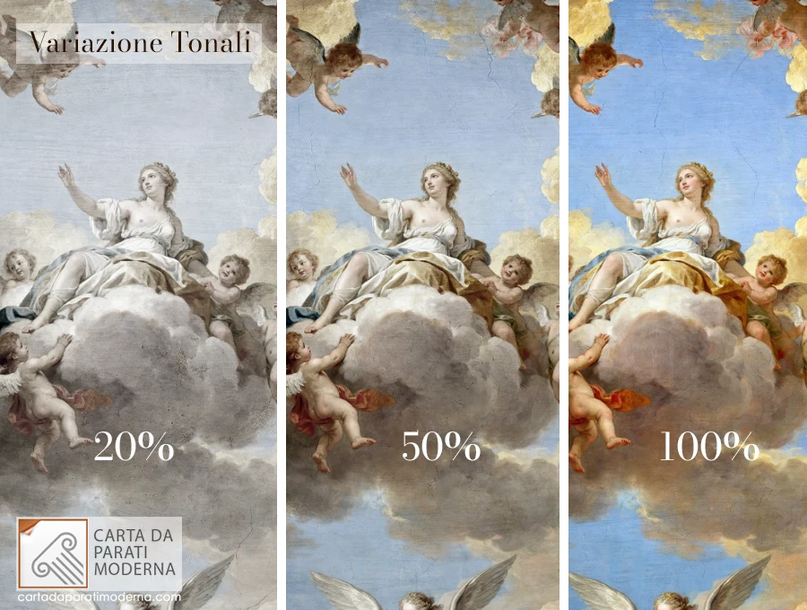 carta da parati effetto affresco con variazioni di tono